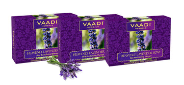 Vaadi Herbals Value Pack of 3 Heavenly Lavender Soap with Rosemary Extract, 3 x 75g